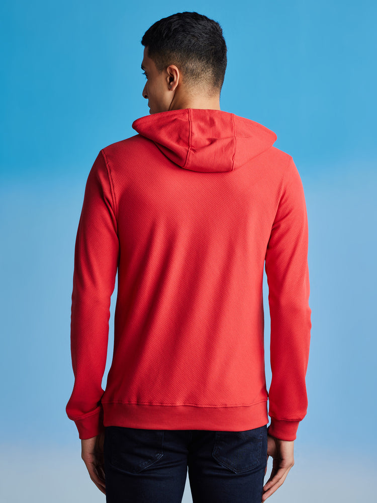 Red  Jacquard  Sweatshirt