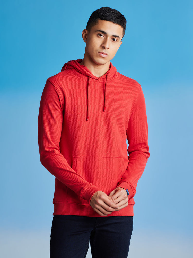 Red  Jacquard  Sweatshirt