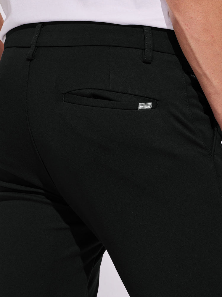 Black Solid 4-Way Stretch Ultra Slim Fit Trouser