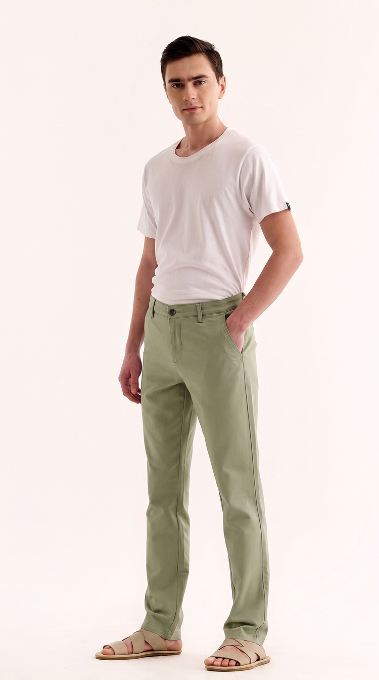 Green Stretch Slim Fit Trouser