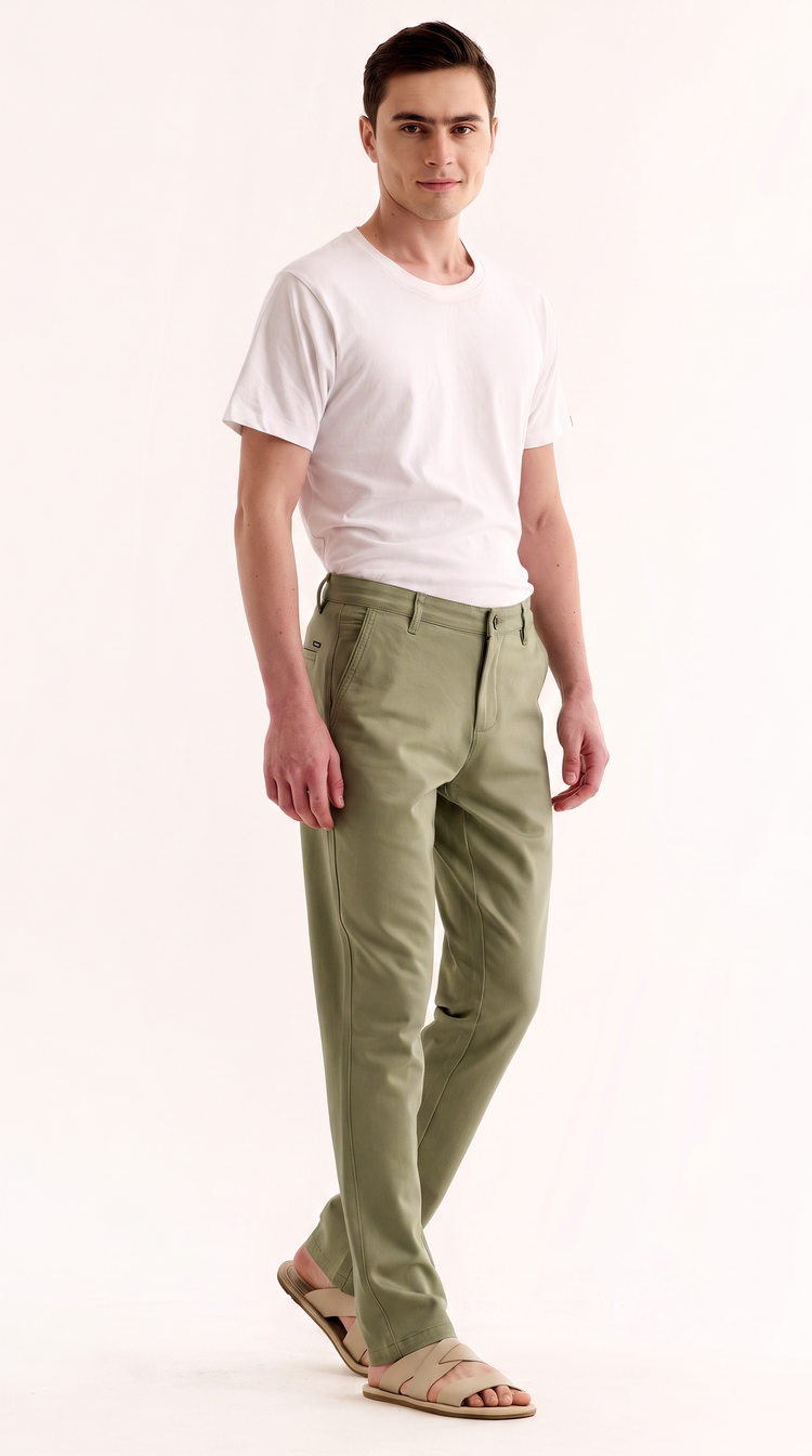 Green Stretch Slim Fit Trouser