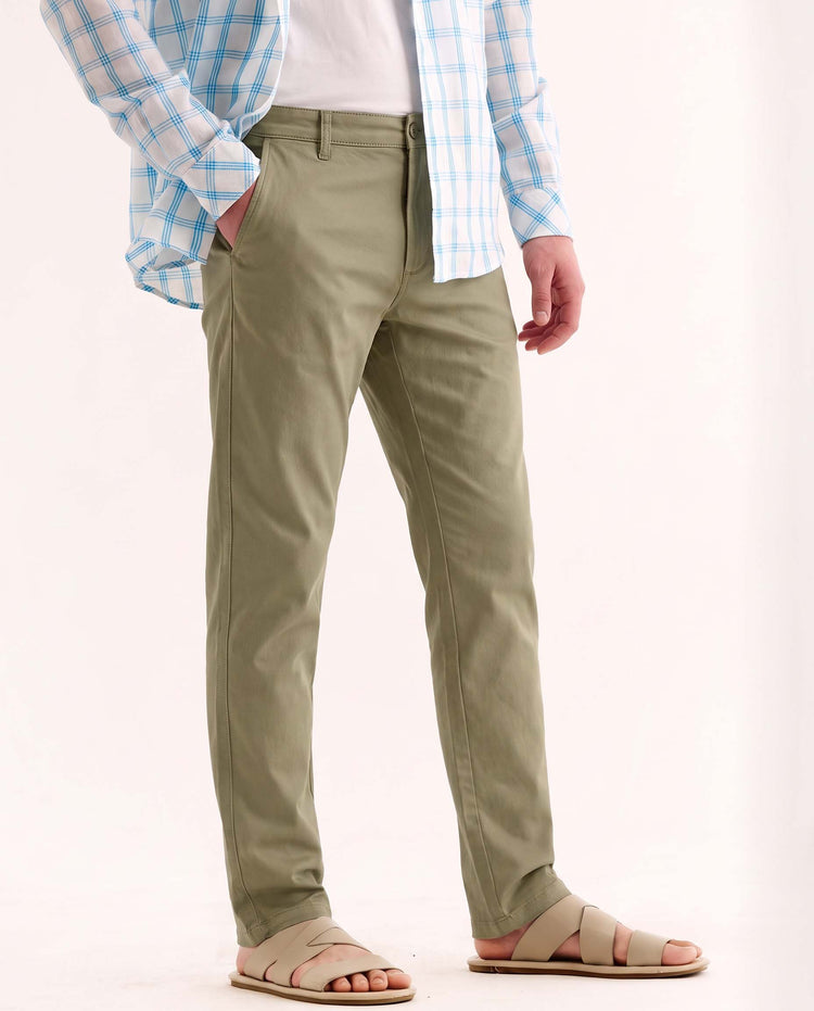 Green Stretch Slim Fit Trouser