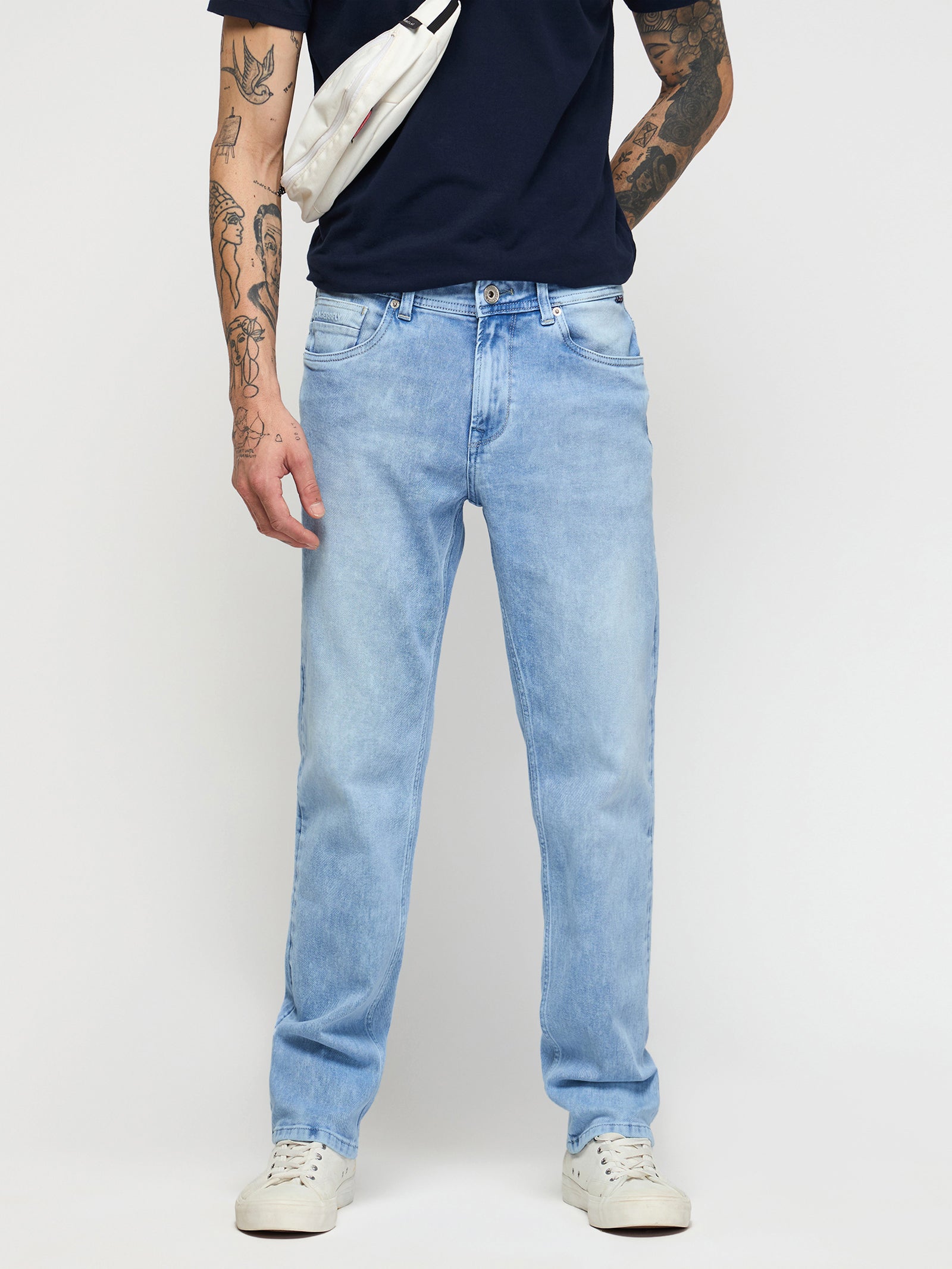 Relaxed Fit Light Wash Jeans