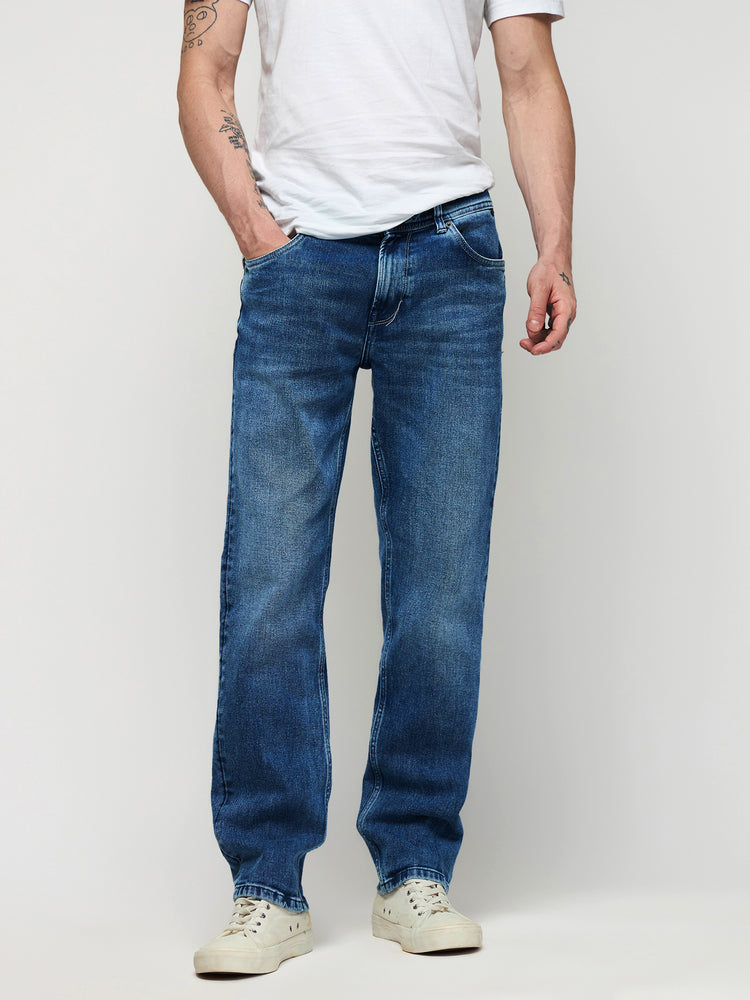 Relaxed Fit Medium Wash Jeans