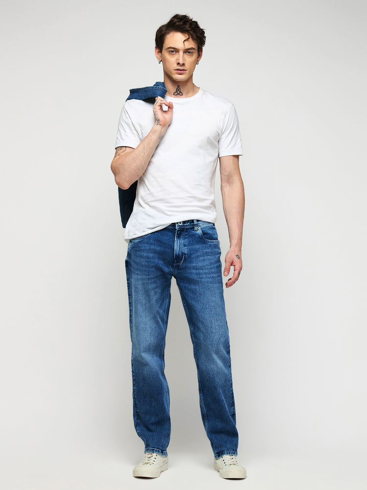 Relaxed Fit Medium Wash Jeans
