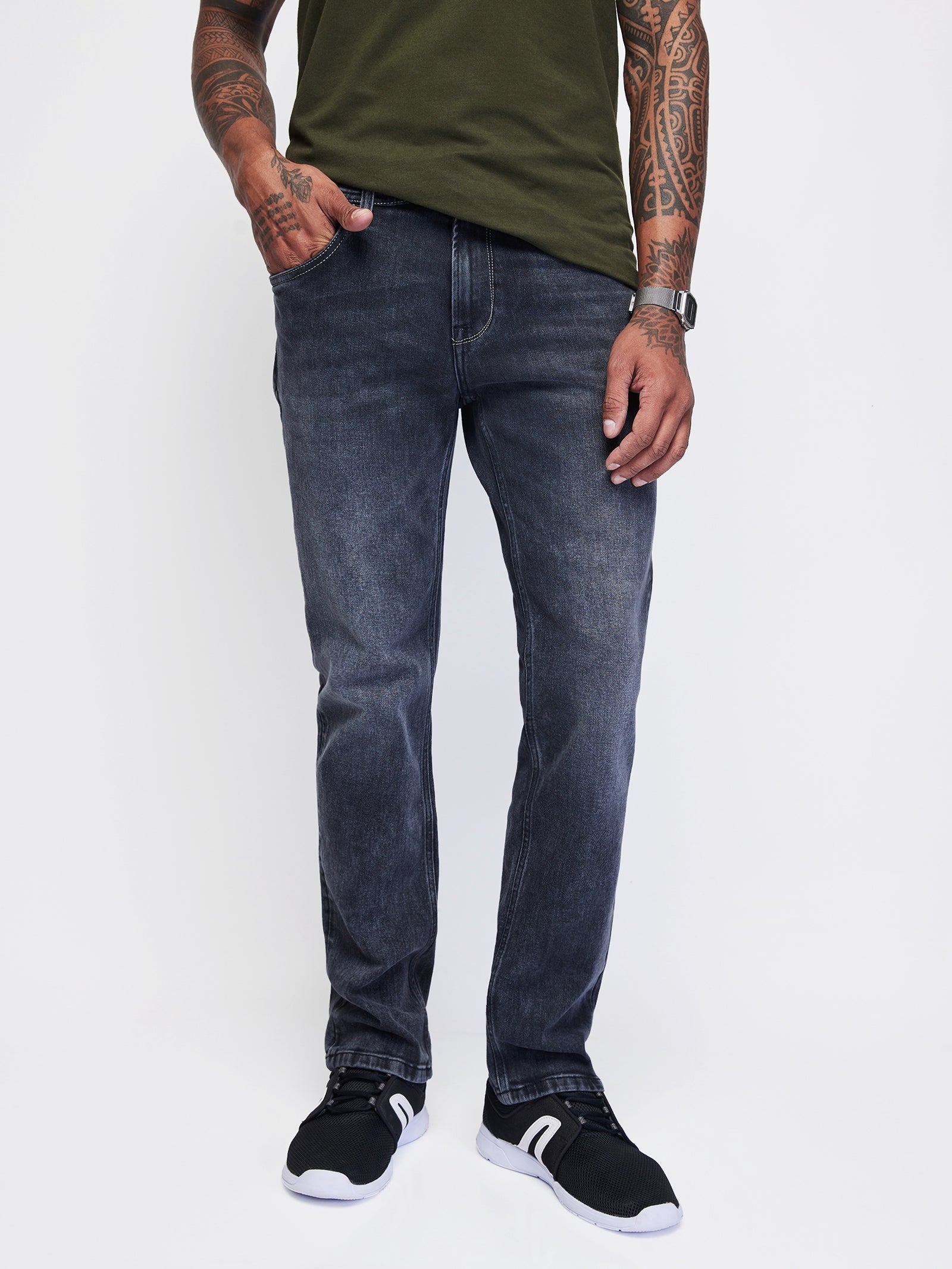 Relaxed Fit Dark Wash Jeans