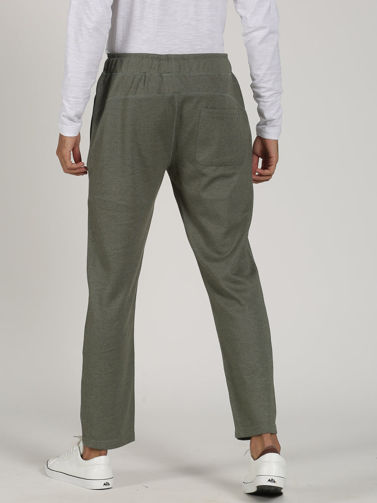 Green Cotton Blend  Track Pant