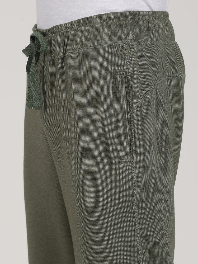 Green Cotton Blend  Track Pant