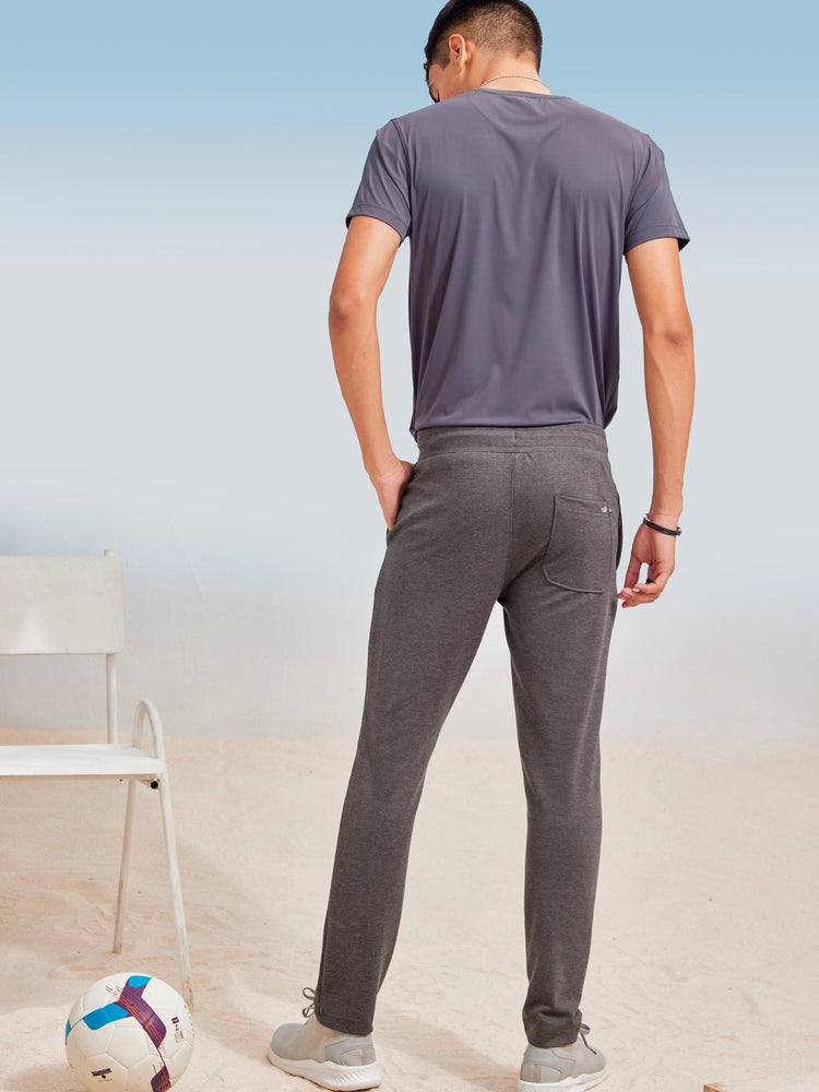 Grey Cotton Blend  Track Pant