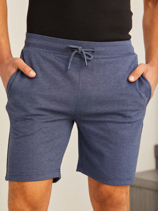 Blue Knits Jacquard  Shorts