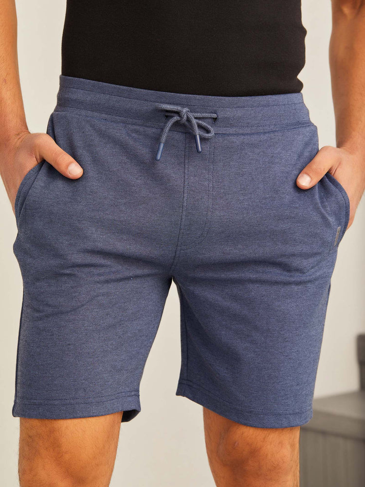 Blue Knits Jacquard  Shorts