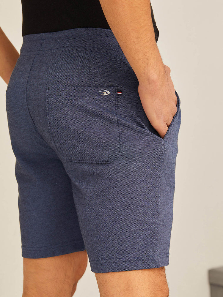 Blue Knits Jacquard  Shorts