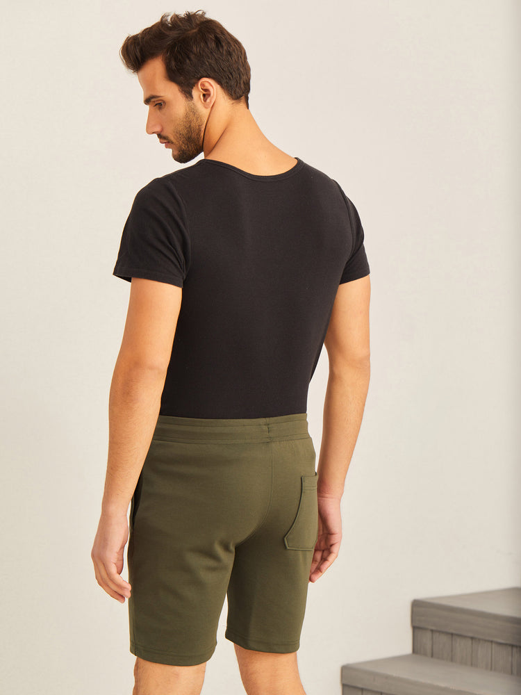 Green Knits Jacquard  Shorts