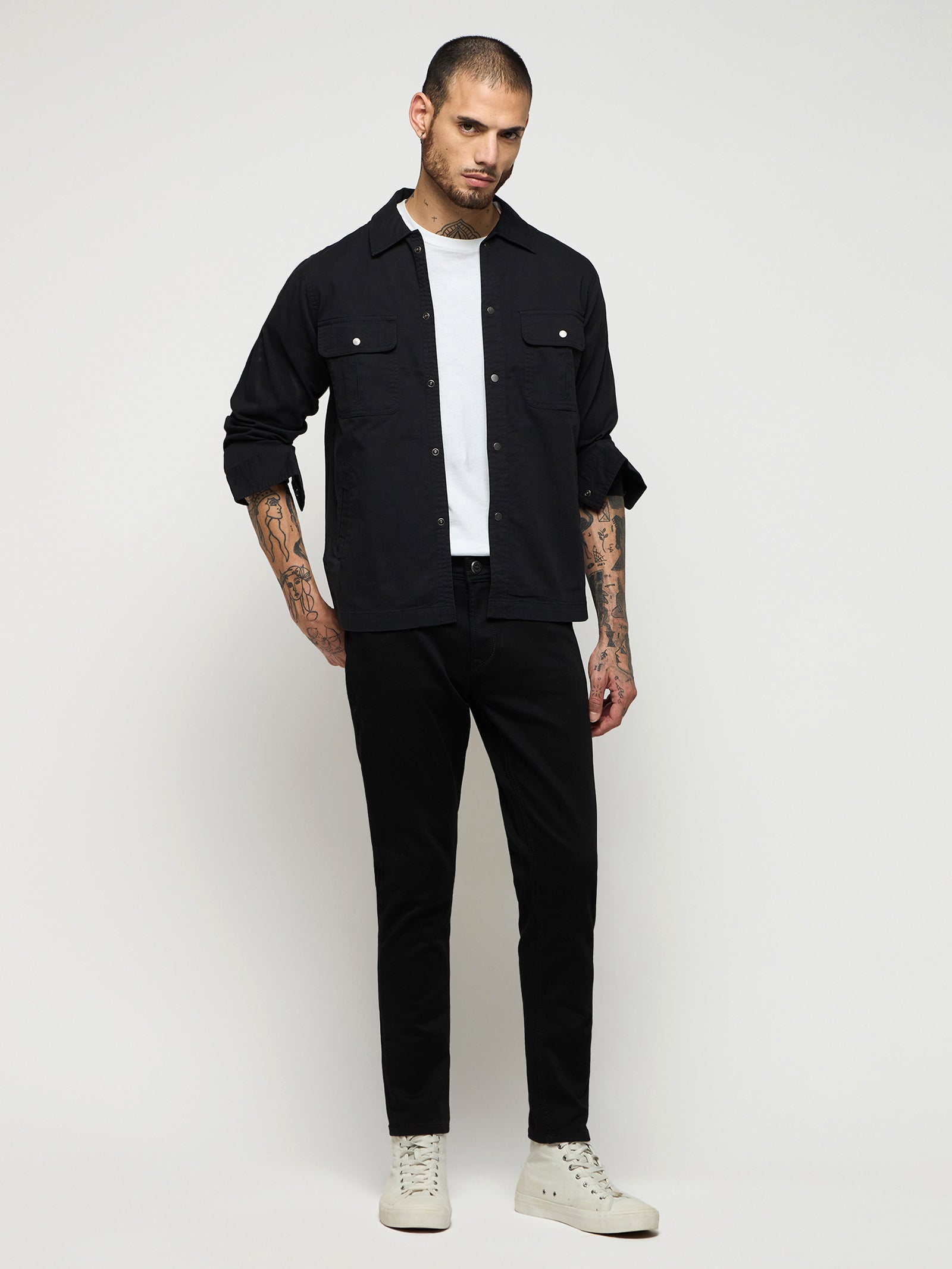 Tapered Fit Dark Wash Jeans