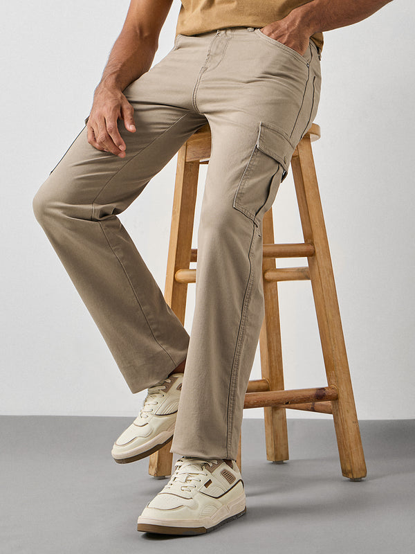 Relaxed Fit Canvas Cargo Trouser