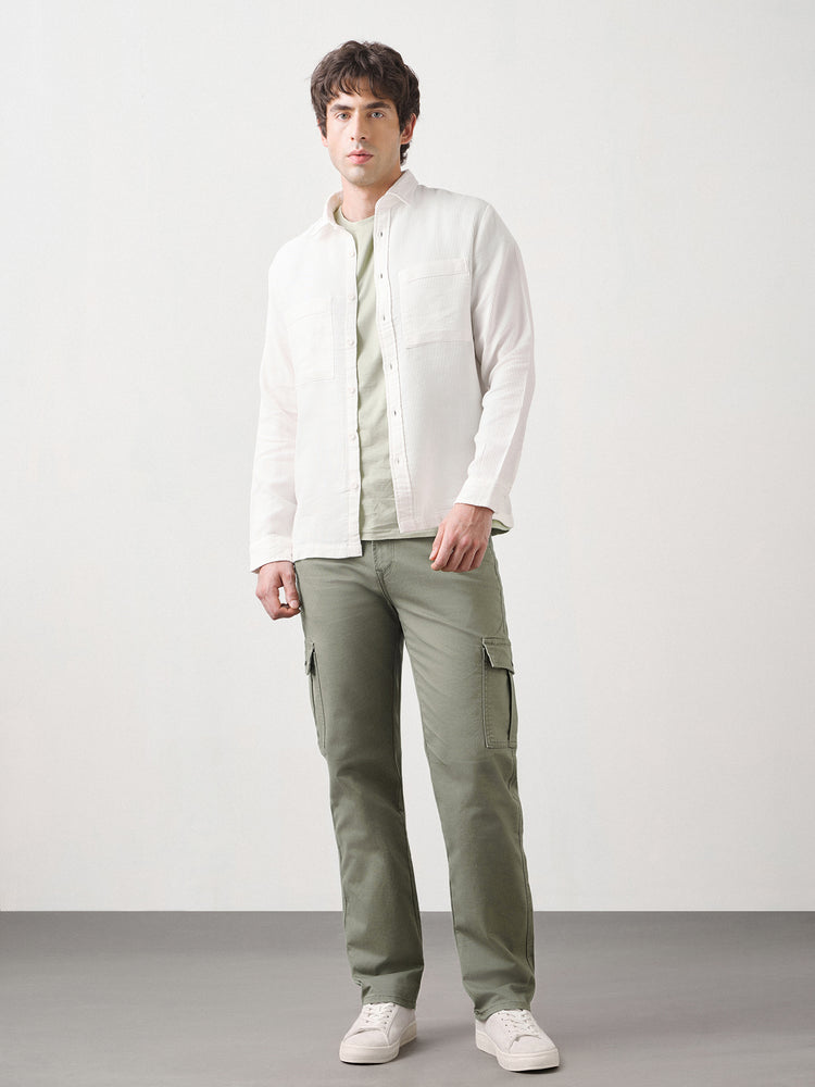 Relaxed Fit Canvas Cargo Trouser