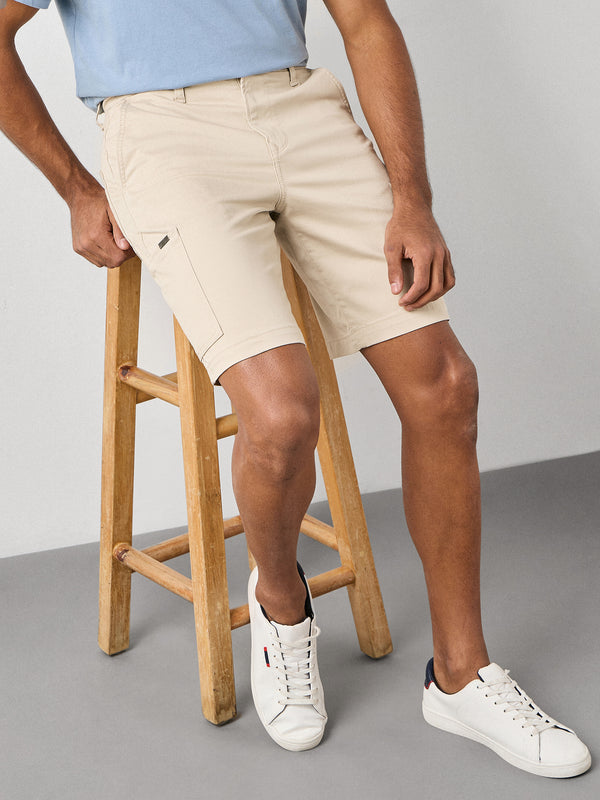 Regular Fit Canvas Cargo Shorts