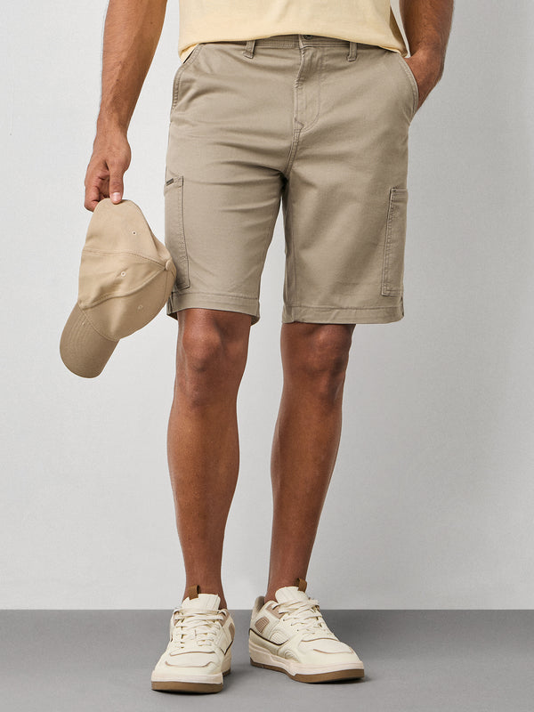 Regular Fit Canvas Cargo Shorts