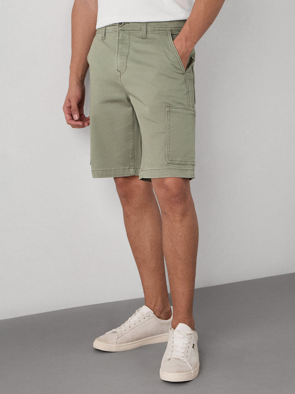 Regular Fit Canvas Cargo Shorts