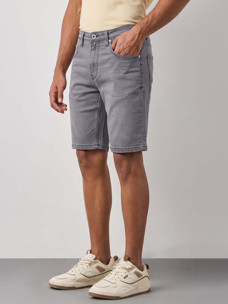 Grey Denim Shorts