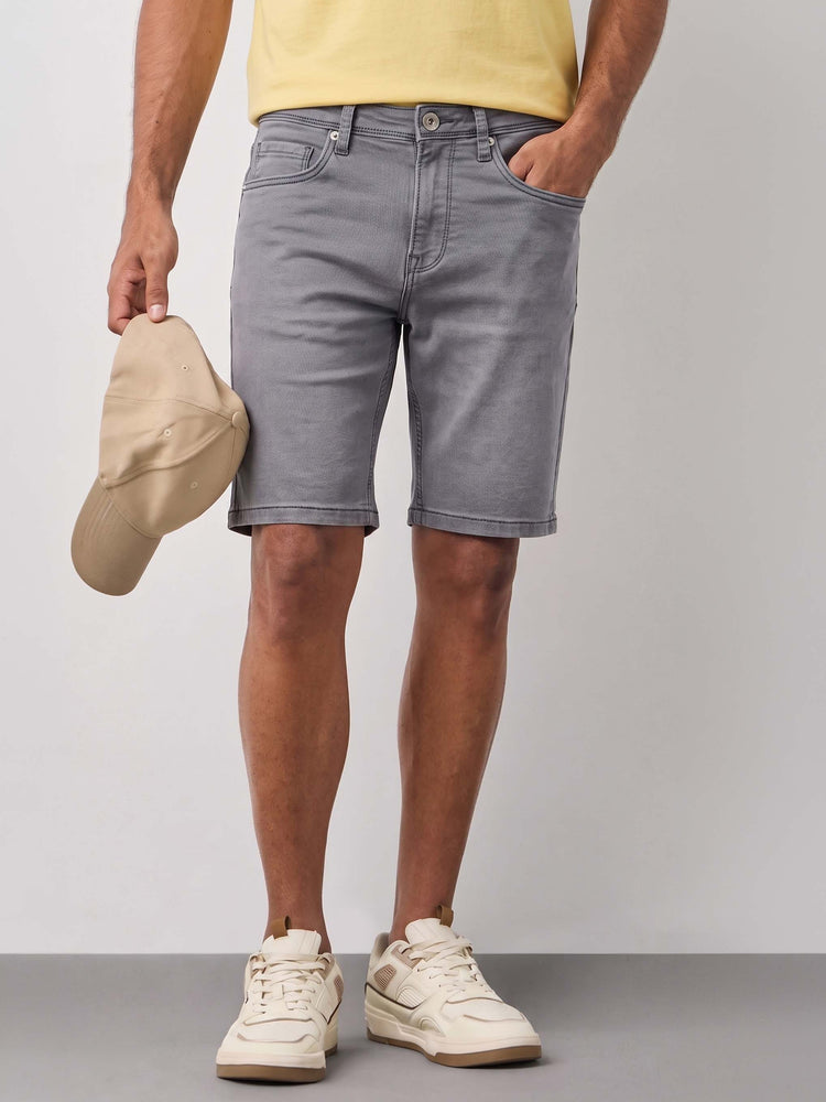 Grey Denim Shorts