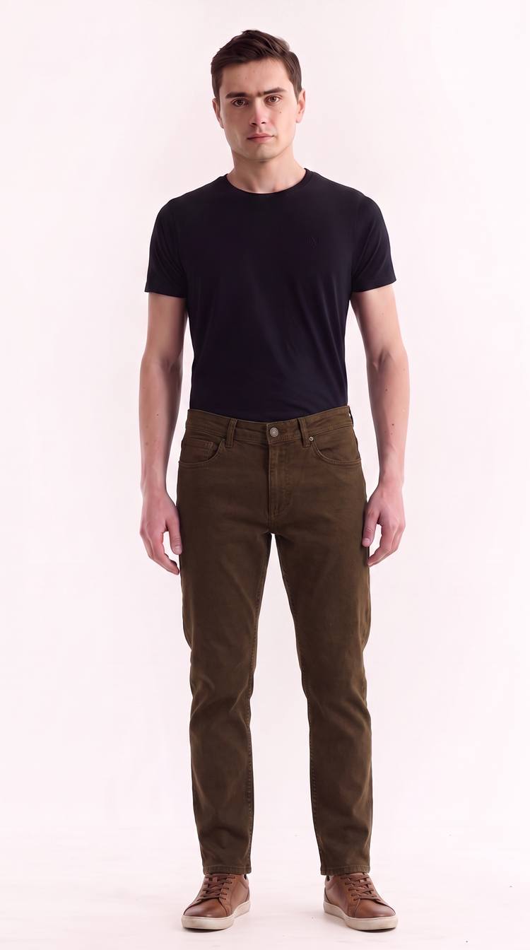 Dark Brown Slim Fit Jeans
