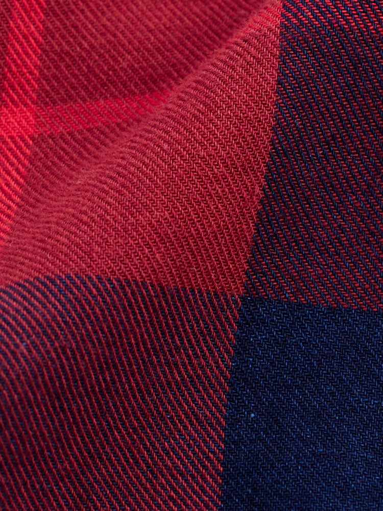 Maroon Checked Denim Shirt