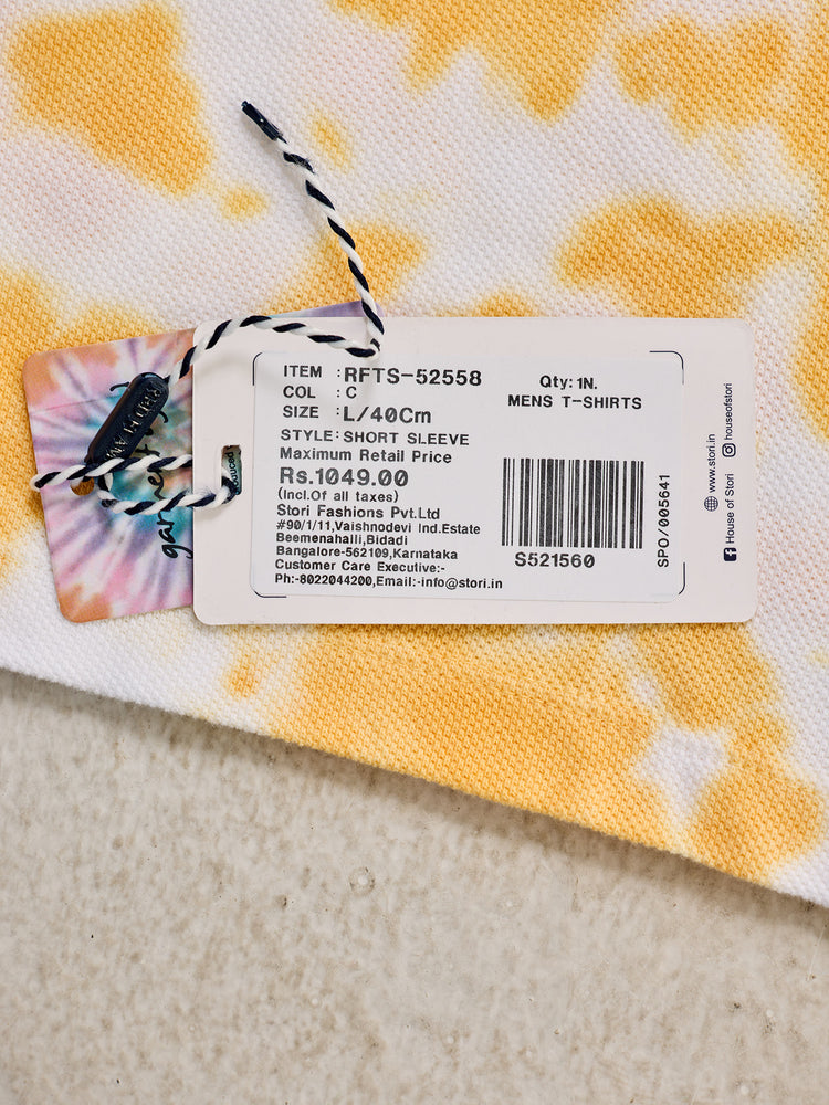 Yellow Tie Dye Polo T-Shirt
