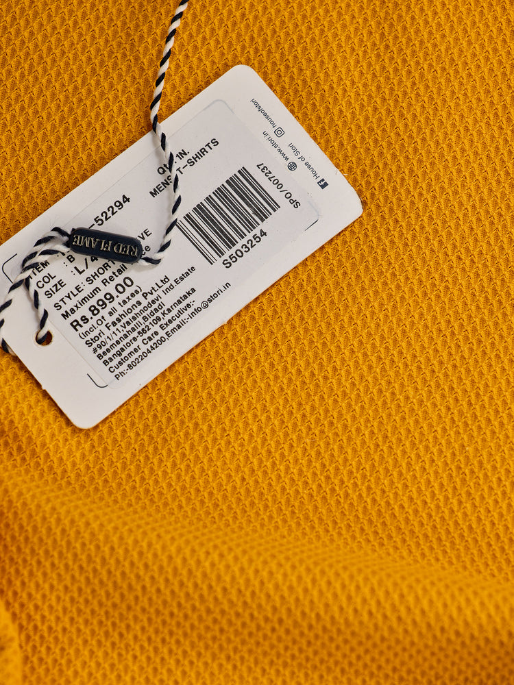 Yellow Cotton Crew T-Shirts