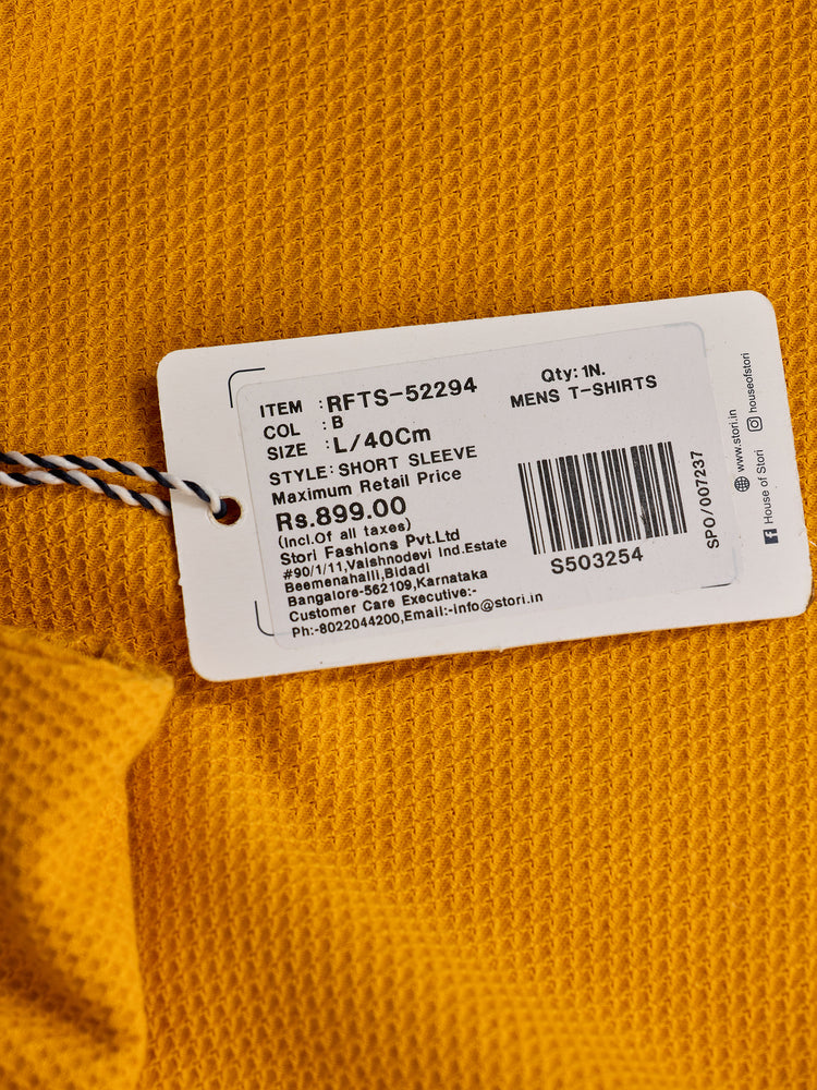 Yellow Cotton Crew T-Shirts