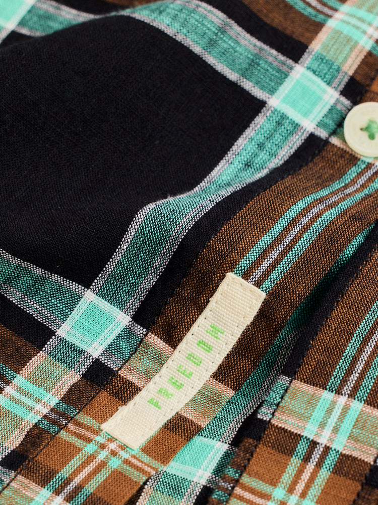 Black Pure Cotton Checked Shirt