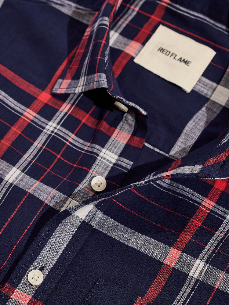 Navy  Checked  Shirt