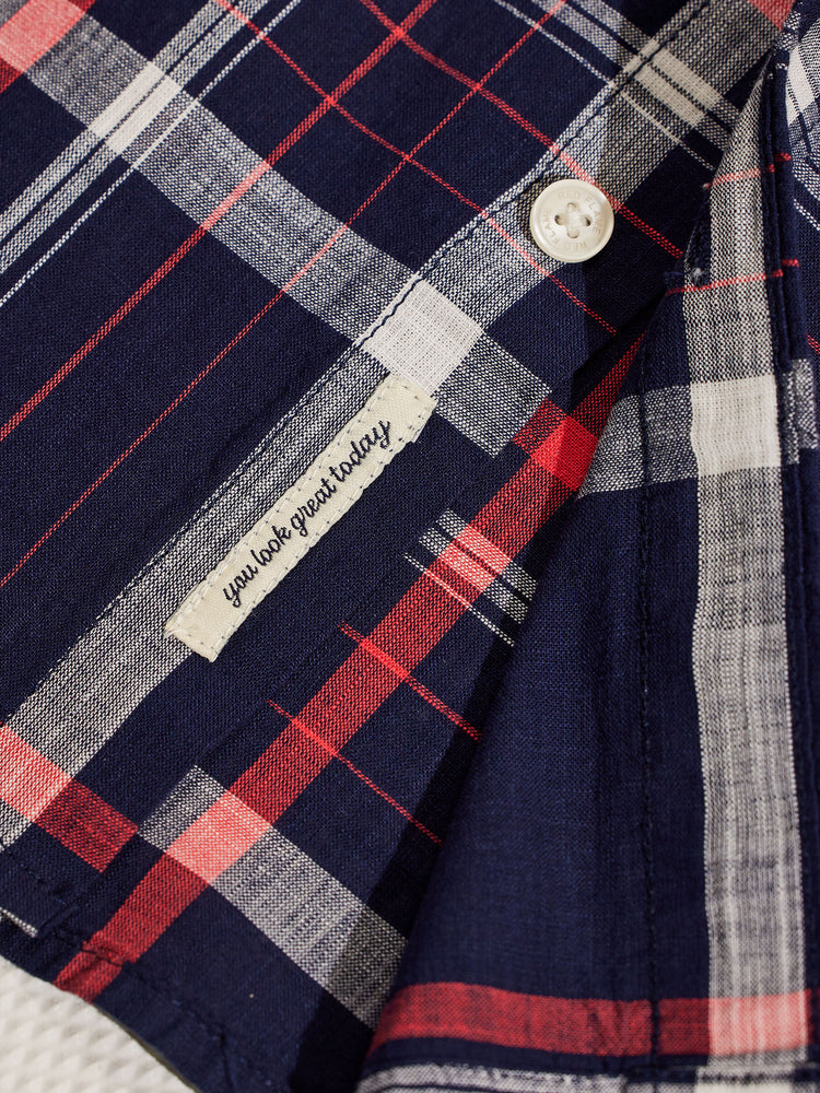 Navy  Checked  Shirt