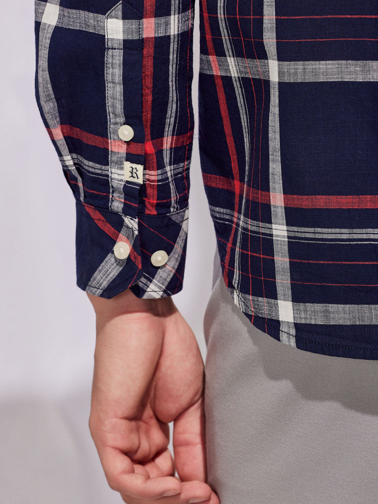 Navy  Checked  Shirt