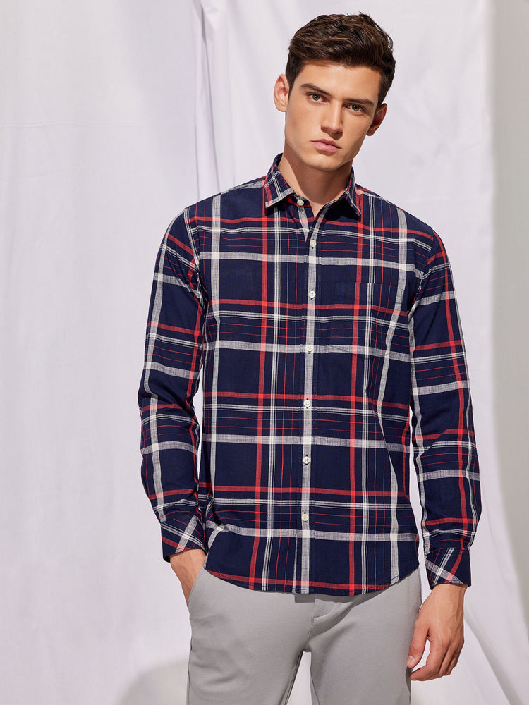 Navy  Checked  Shirt