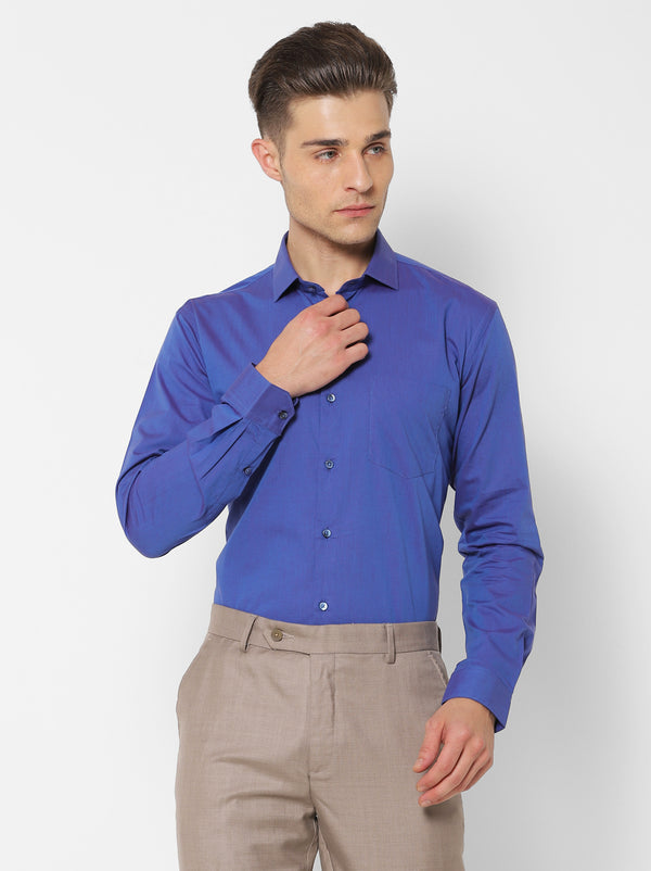 Purple  Plain  Formal Shirt