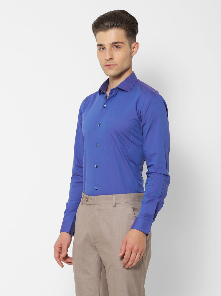 Purple  Plain  Formal Shirt