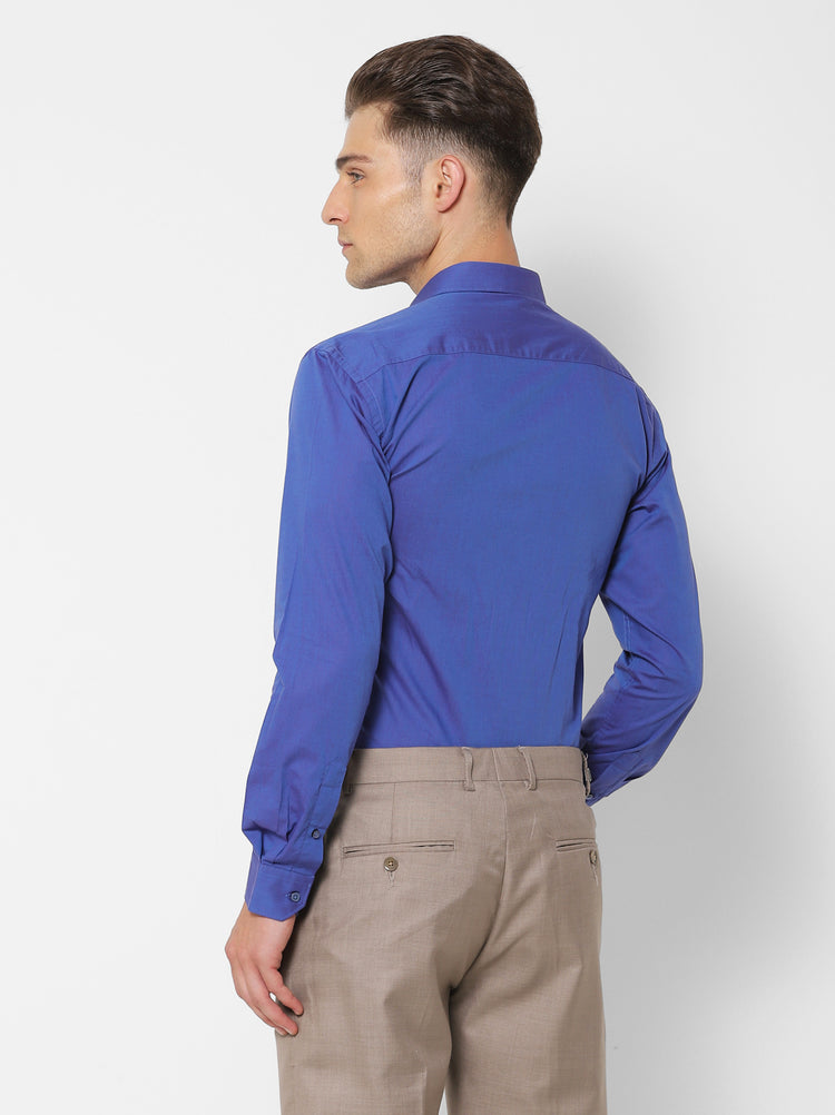 Purple  Plain  Formal Shirt