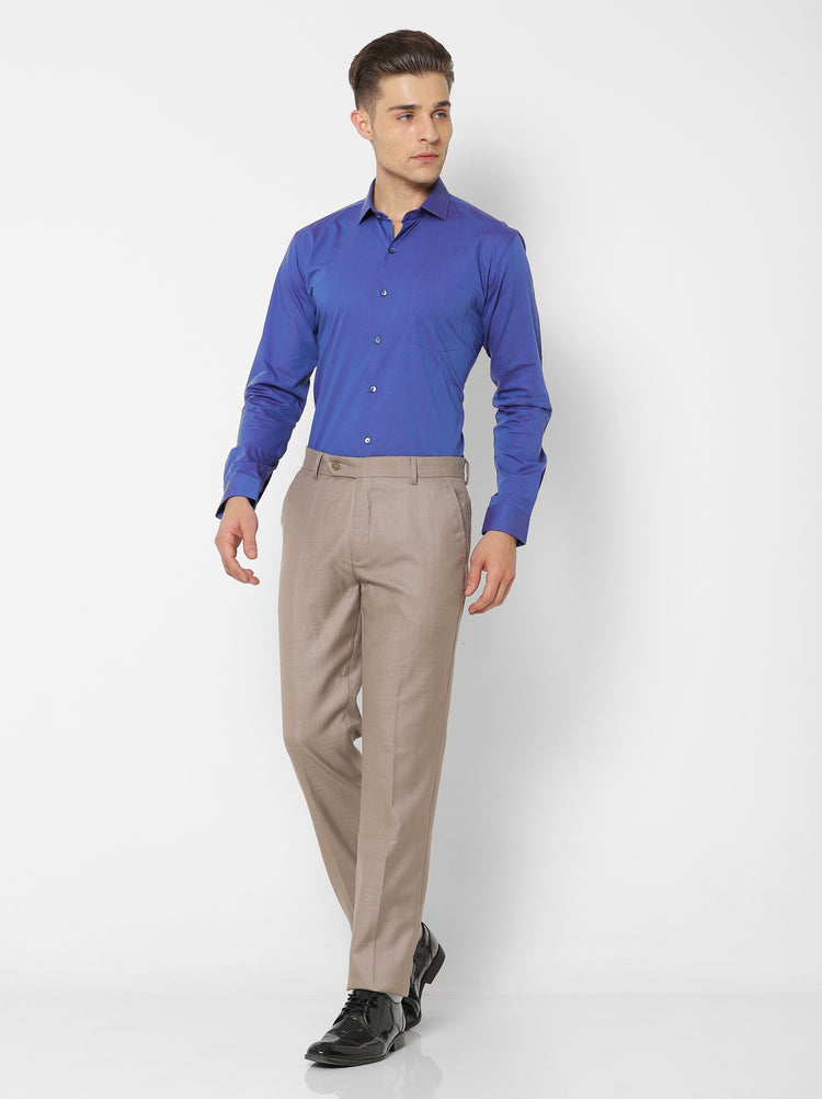 Purple  Plain  Formal Shirt