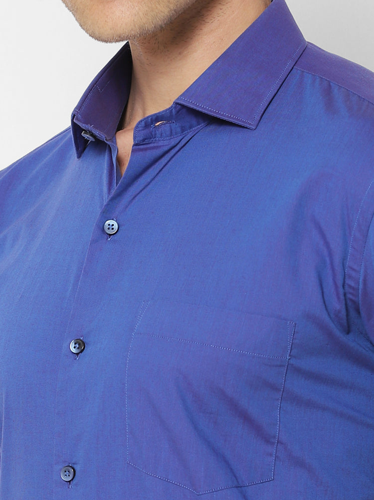 Purple  Plain  Formal Shirt
