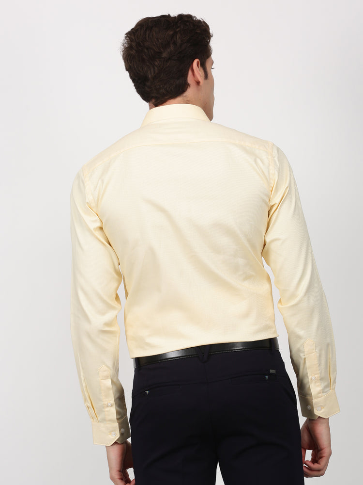Yellow Cotton Spread Collar Shirt