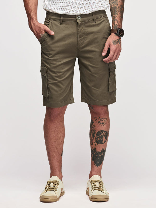 Twill Stretch Cargo Shorts