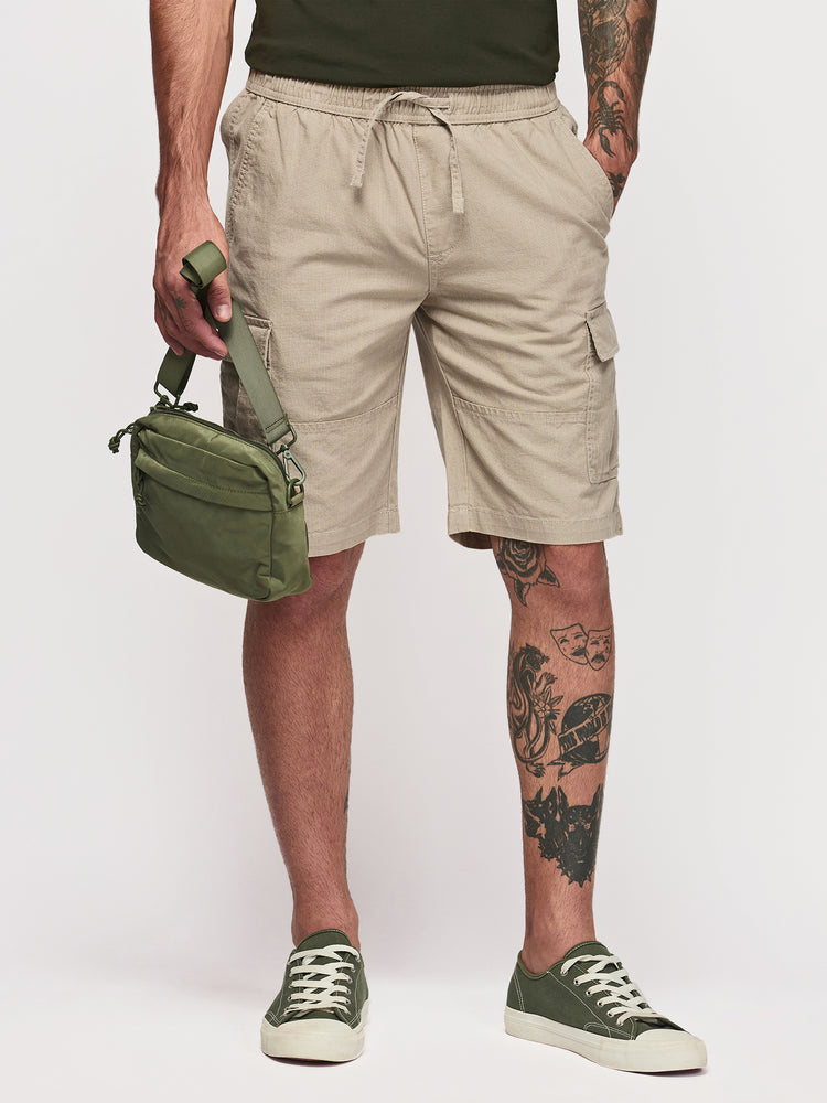 Khaki Cotton  Cargo Shorts