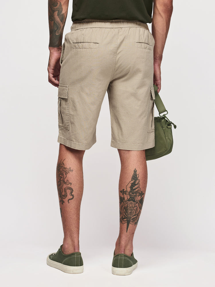 Khaki Cotton  Cargo Shorts