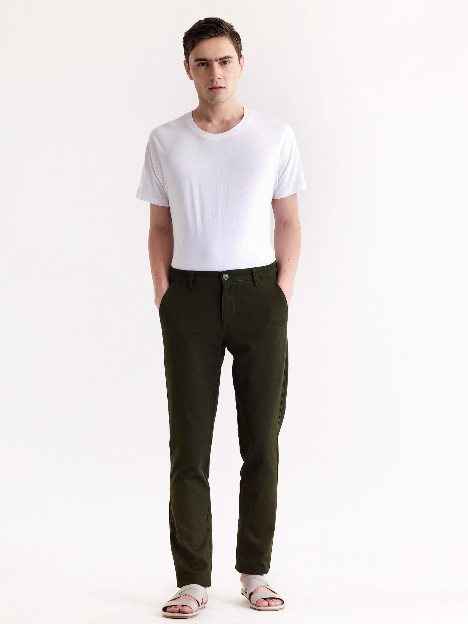 Green Stretch Slim Fit Trouser