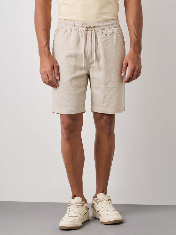 Cream Cotton Shorts