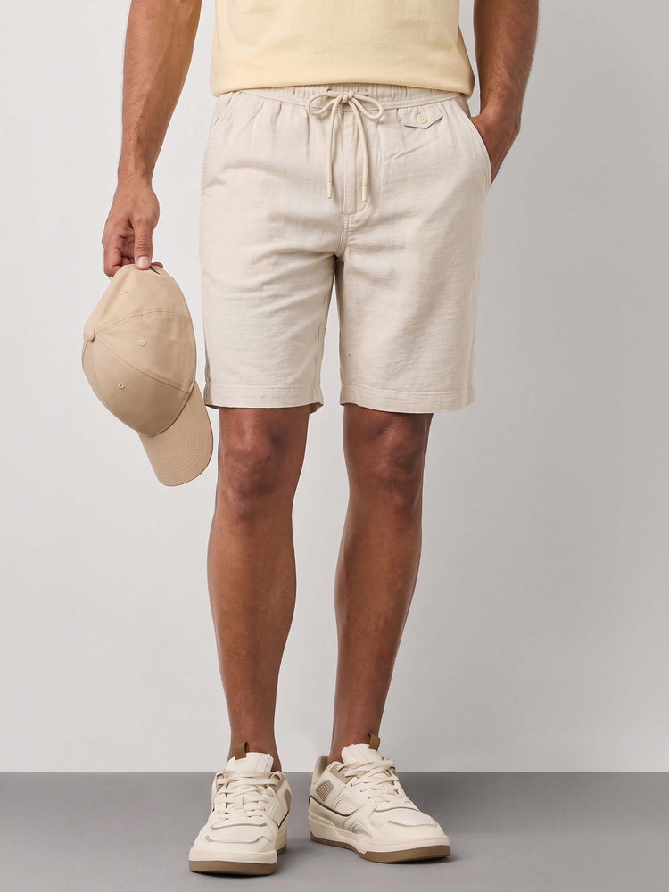 Cream Cotton Shorts