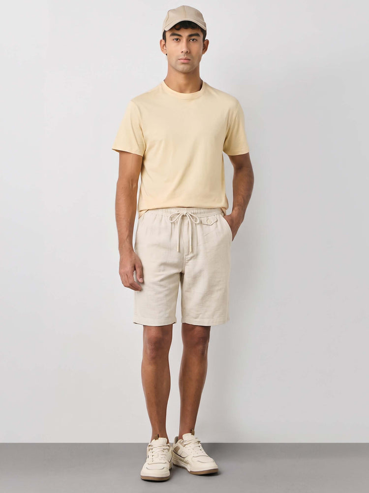 Cream Cotton Shorts