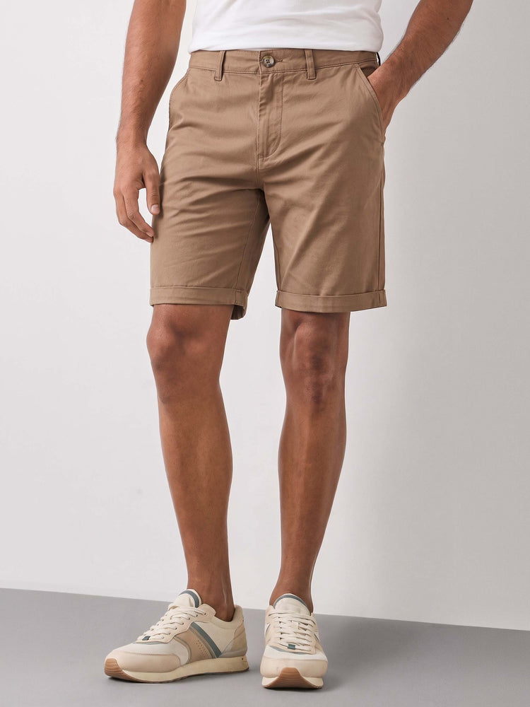 Khakhi Cotton Stretch Shorts