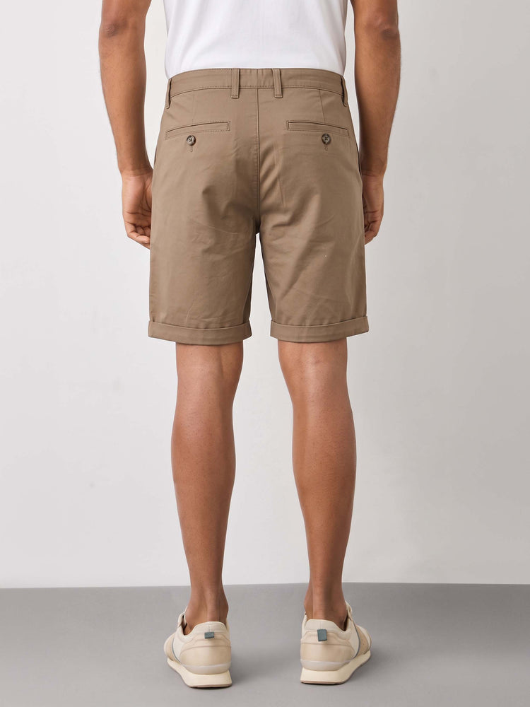 Khakhi Cotton Stretch Shorts